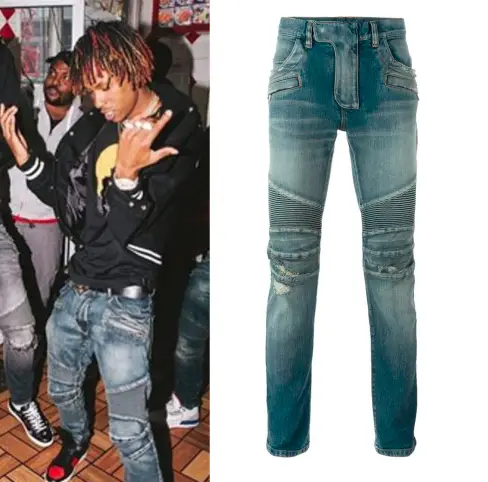 rappers wearing balmain jeans