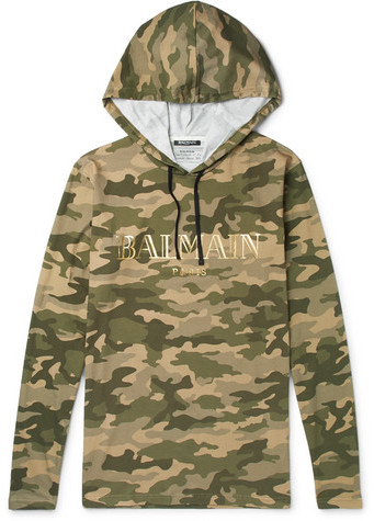 camo balmain hoodie